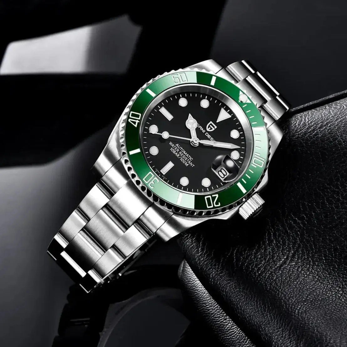 Montre Pagani Design Automatique 40 mm – Noir vert / Bracelet Oyster