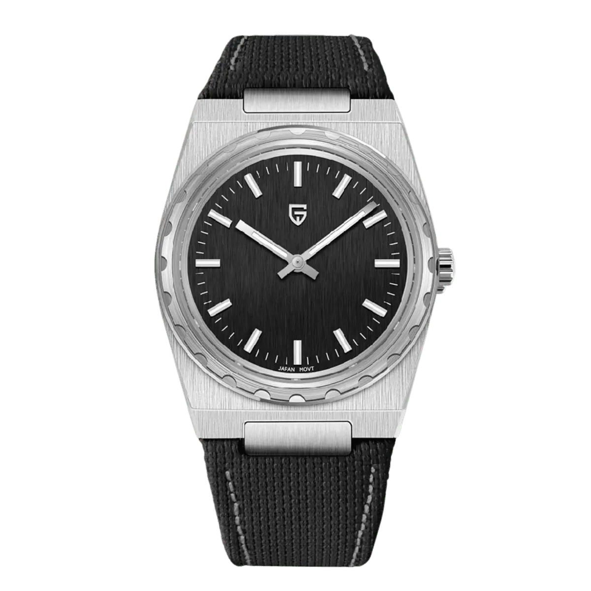 Montre Pagani Design PD-YS020 Quartz 37 mm – Argent noir / Nylon