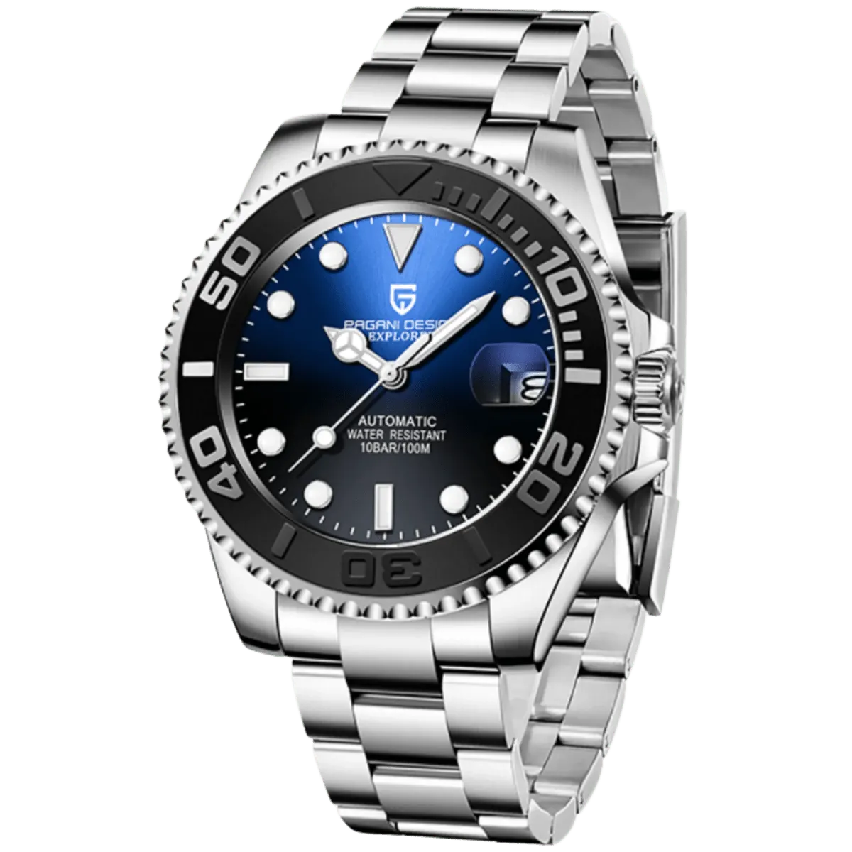 Montre Pagani Design PD-1651 Automatique 40 mm – Bleu / Bracelet Oyster