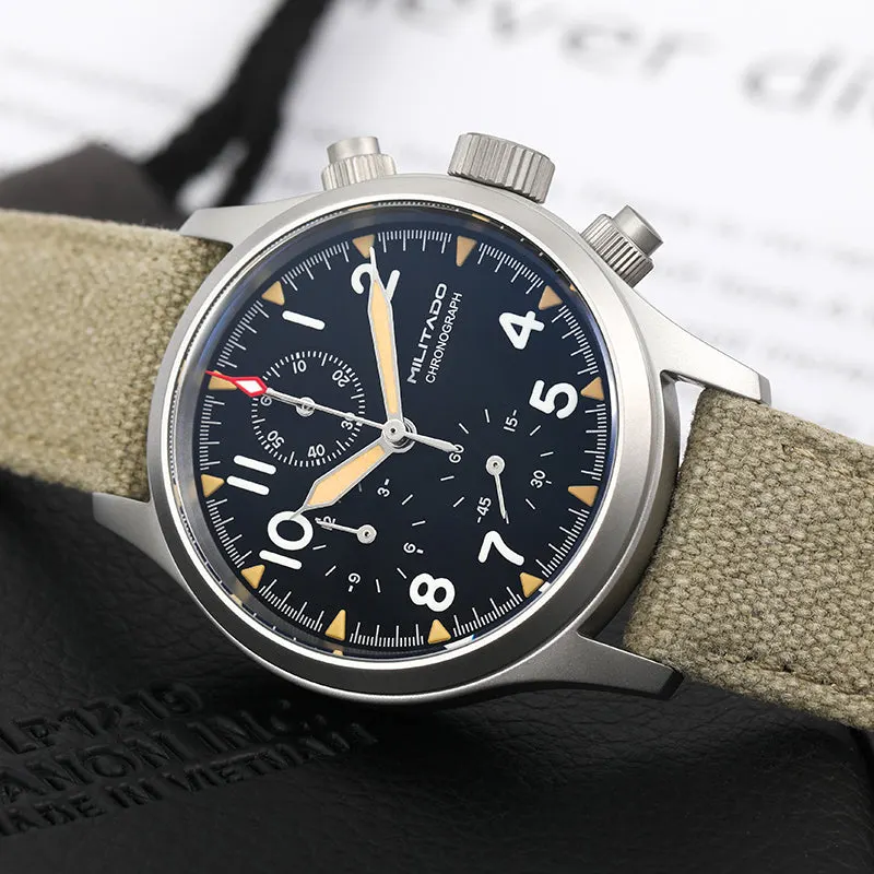 Montre Militado ML1868-2 Méca-quartz 39 mm – Noir nylon