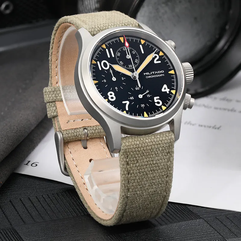 Montre Militado ML1868-2 Méca-quartz 39 mm – Noir nylon