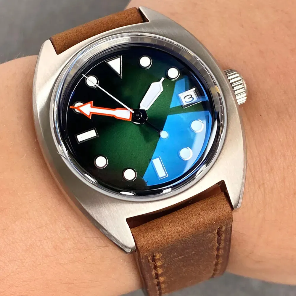 Montre Tandorio TD102S Automatique 36 mm – Vert · Cuir / NH35A