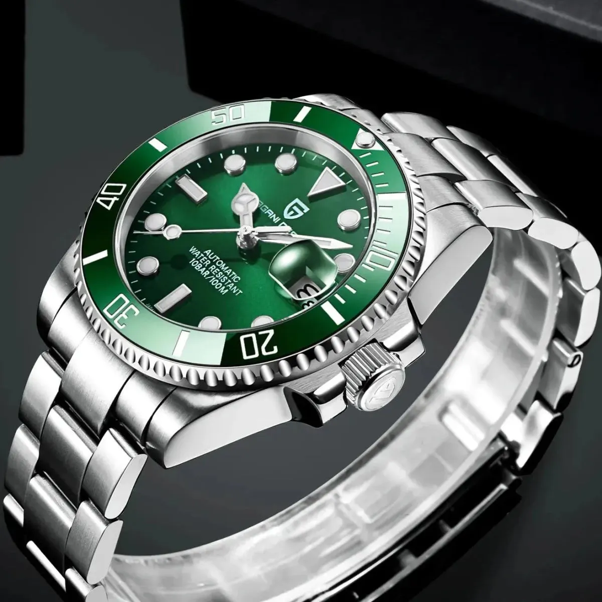 Montre Pagani Design Automatique 40 mm – Noir vert / Bracelet Oyster