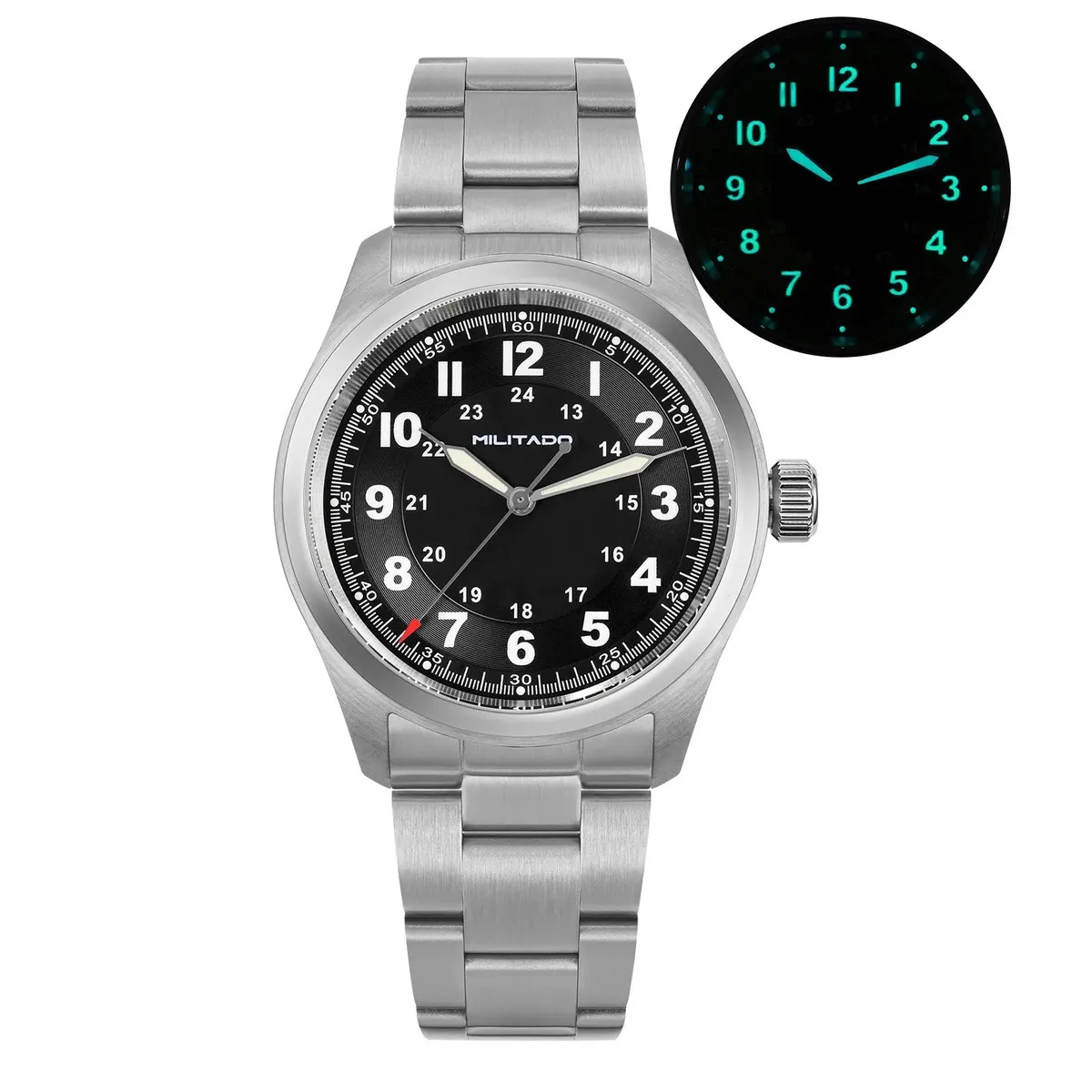 Montre Militado ML08 Quartz 38 mm – Bracelet acier inoxydable