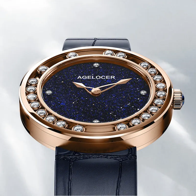 Montre Agelocer Quartz 36 mm – Bleu or