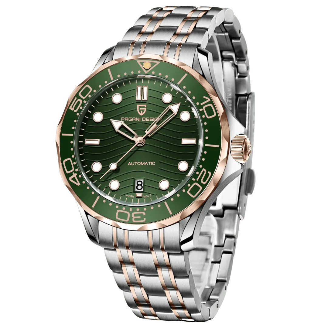 Montre Pagani Design PD-1685 Automatique 42 mm – Rose or vert / Acier