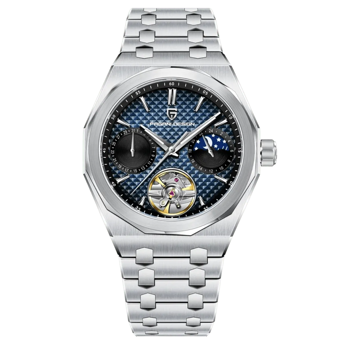 Montre Pagani Design PD-YS036 Automatique 42 mm – Argent bleu