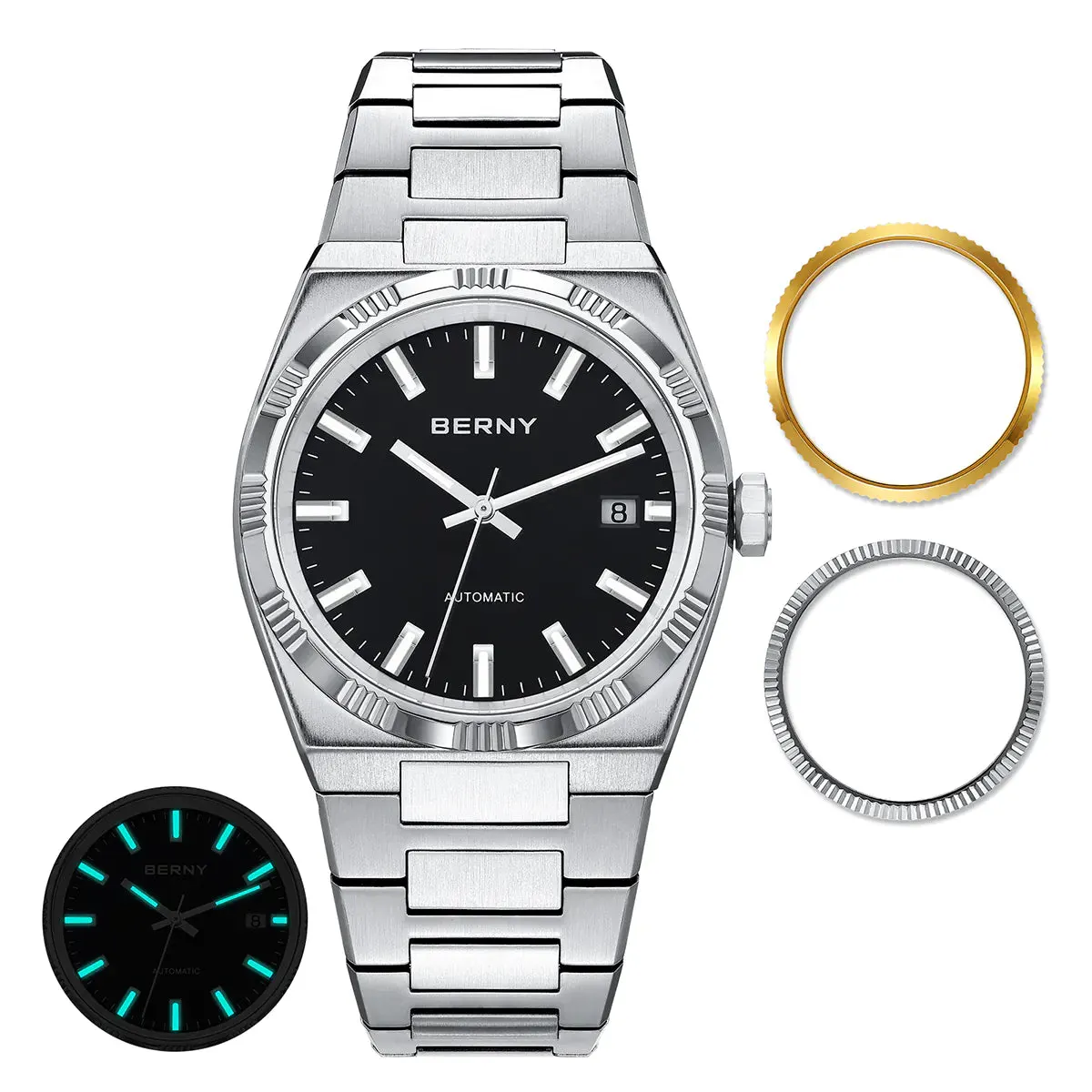 Montre Berny AM141M Automatique – Noir / Argent