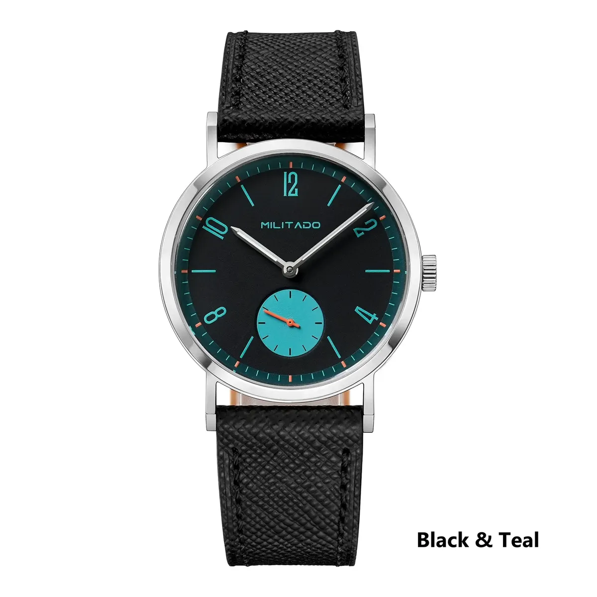 Montre Militado ML27 Mécanique manuel 36 mm – Noir · Bleu canard