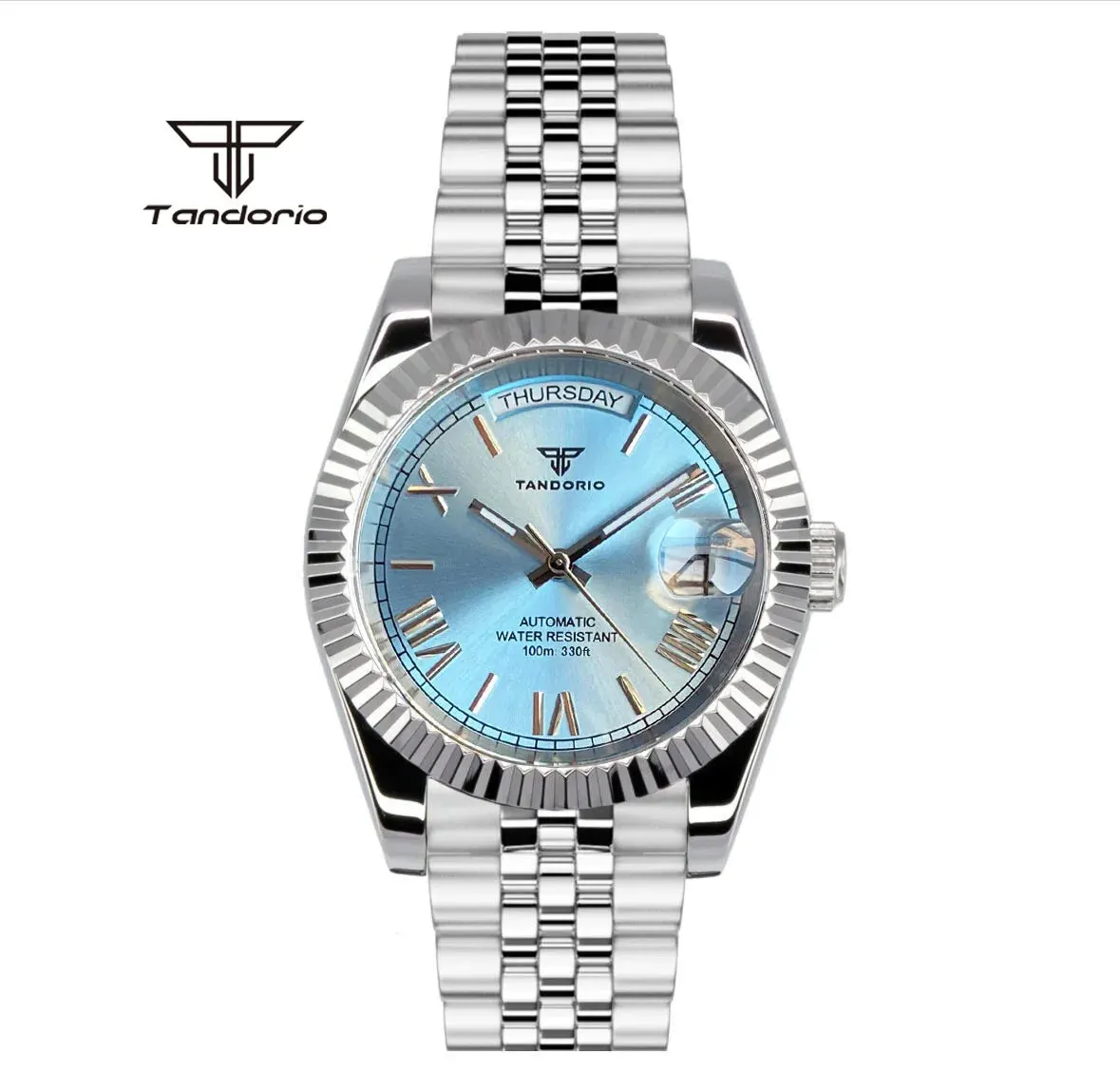 Montre Tandorio TD139 Automatique 36 mm – Bleu clair / 39 mm