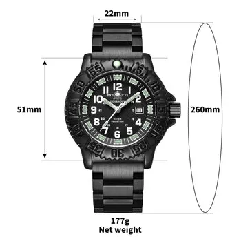 Montre Addiesdive Quartz 51 mm – Bracelet noir acier