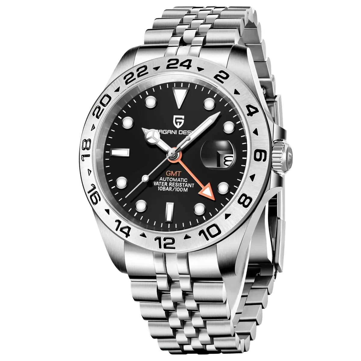 Montre Pagani Design PD-1682 Automatique 42 mm – Noir / Bracelet jubilé