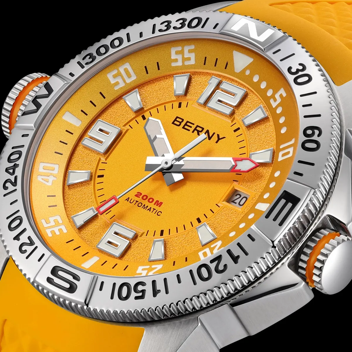 Montre Berny AM162M – Argent / Jaune