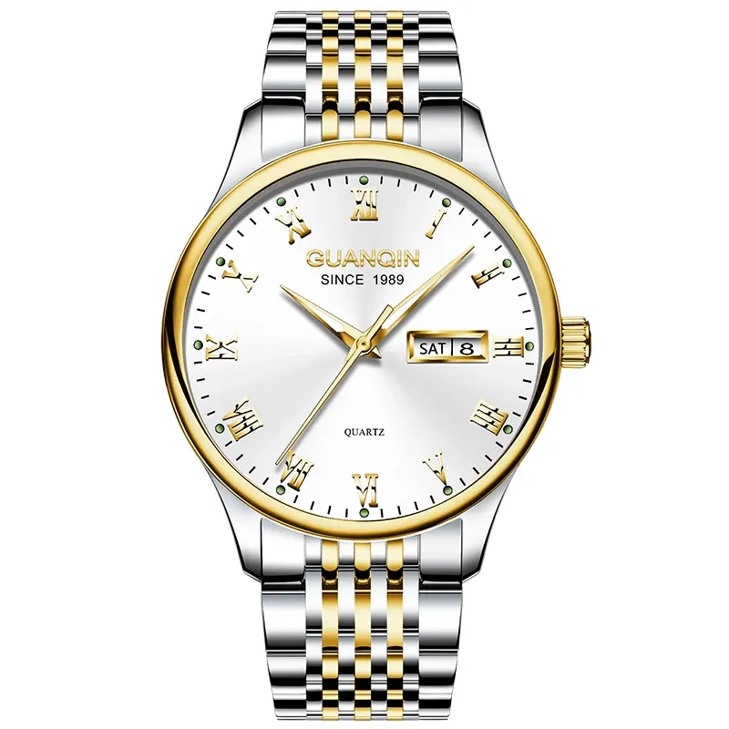 Montre Guanqin Quartz – Or blanc