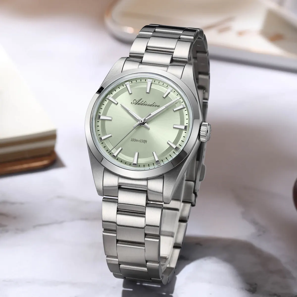 Montre Addiesdive AD2066 Quartz 36 mm – Menthe vert / VH31
