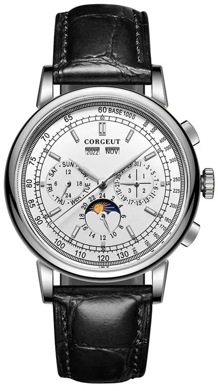 Montre Corgeut Automatique 41 mm – Blanc argent