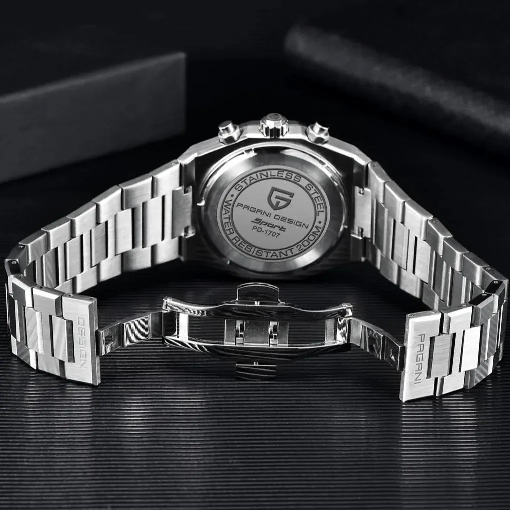 Montre Pagani Design Méca-quartz 40 mm – Bleu / Acier