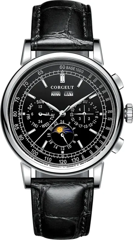 Montre Corgeut Automatique 41 mm – Noir argent