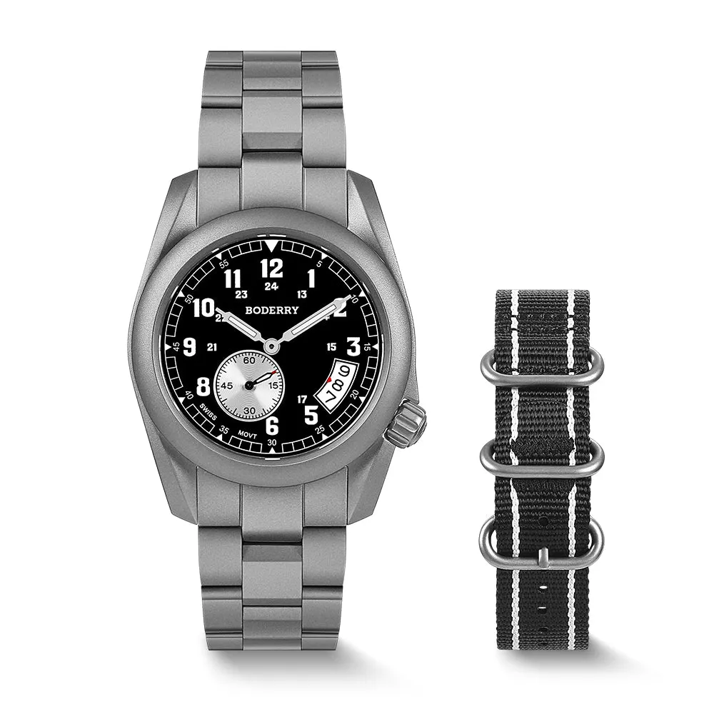 Montre Boderry Quartz 38 mm – Bracelet noir