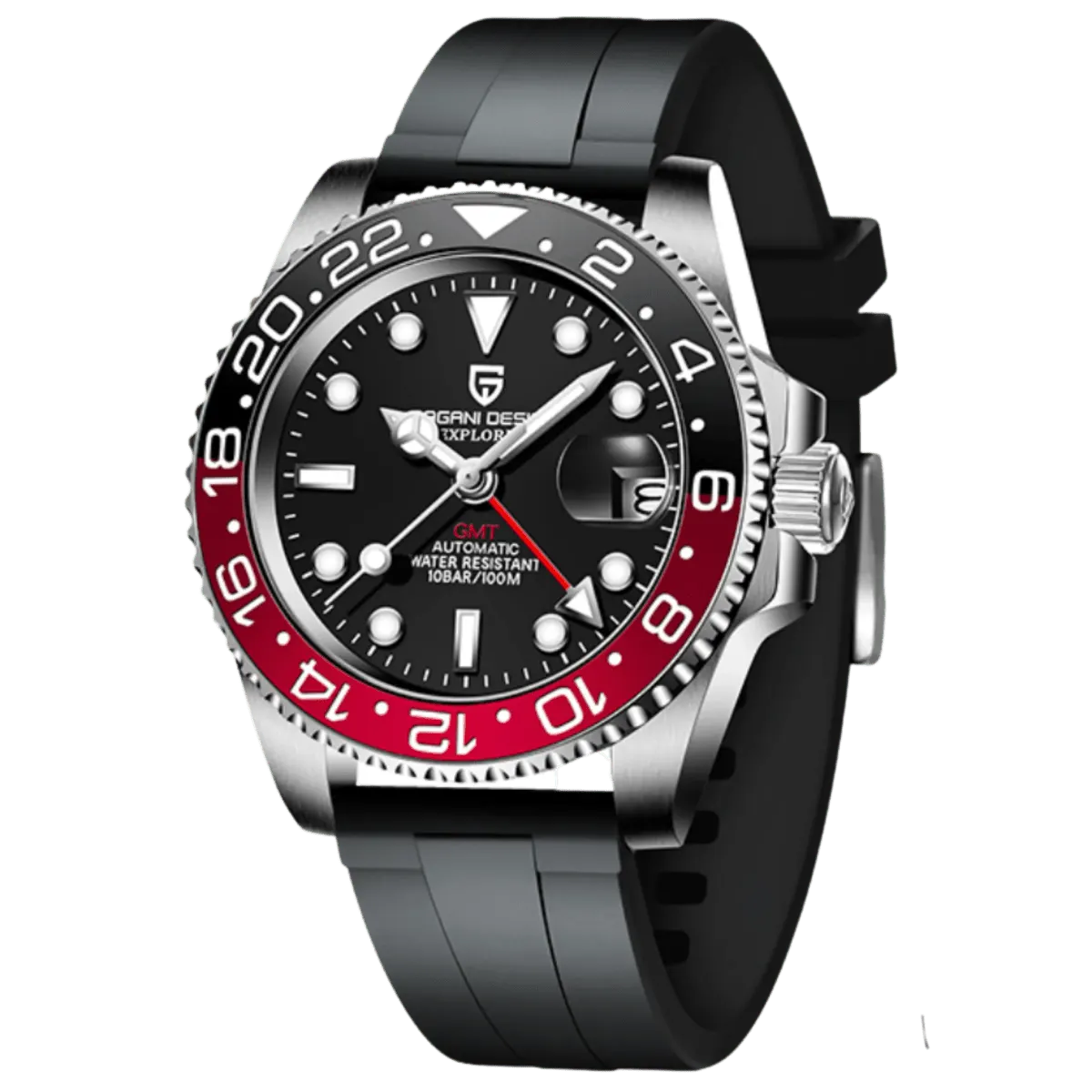 Montre Pagani Design PD-1662 Automatique 40 mm – Noir rouge / Caoutchouc