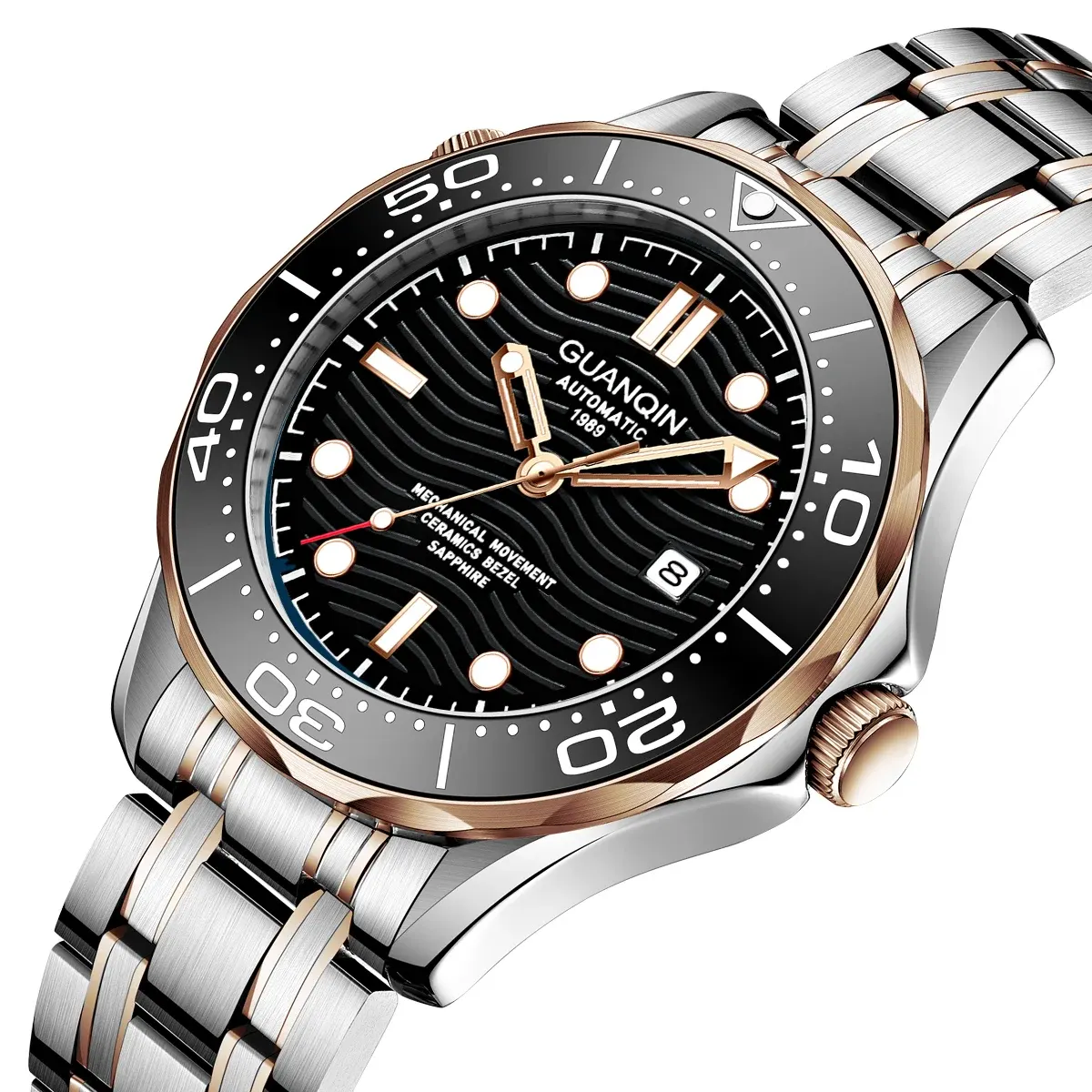 Montre Guanqin Automatique – Or noir