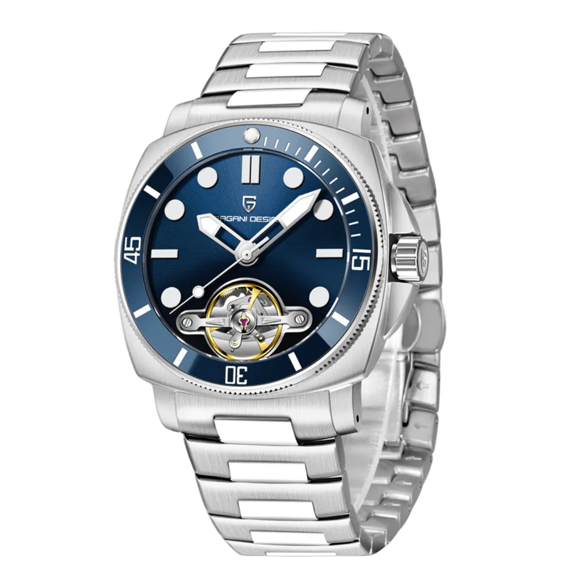 Montre Pagani Design PD-1833 Mécanique manuel 43 mm – Bleu / Acier