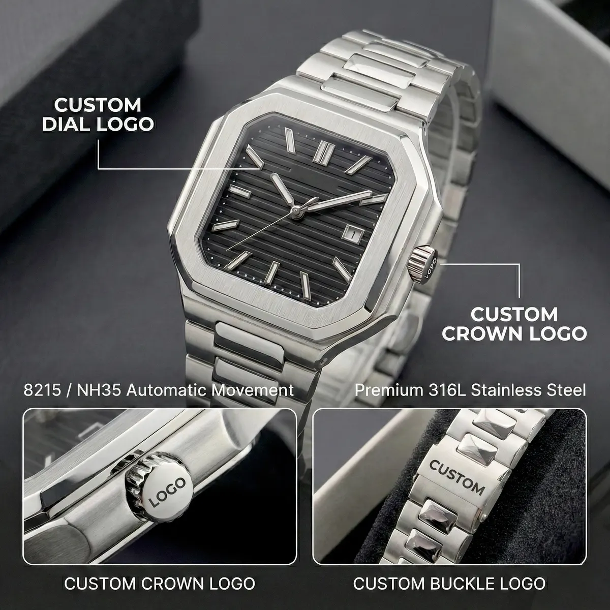Montre Corgeut Automatique 44,3 mm – Noir