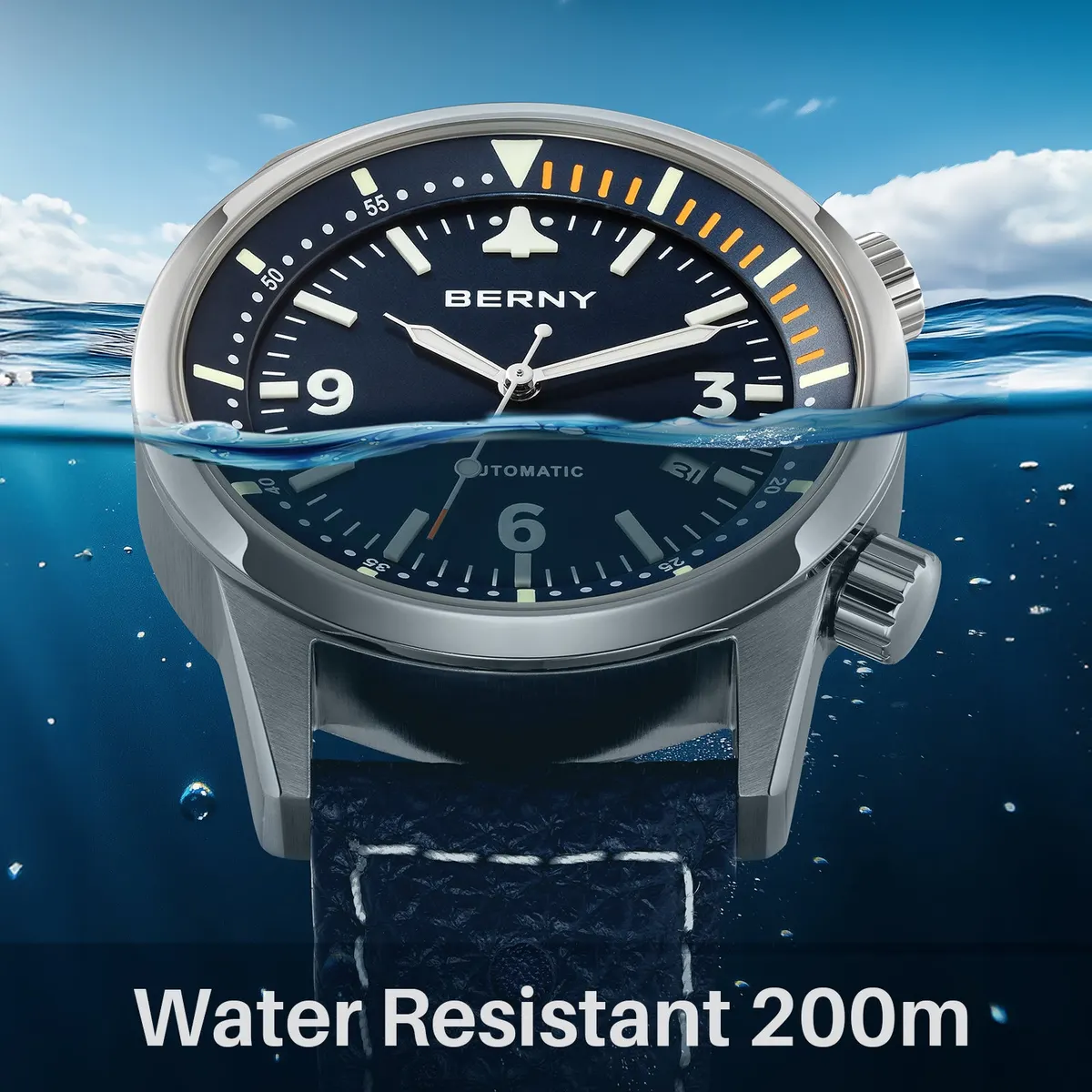 Montre Berny AM169M – Argent / Bleu