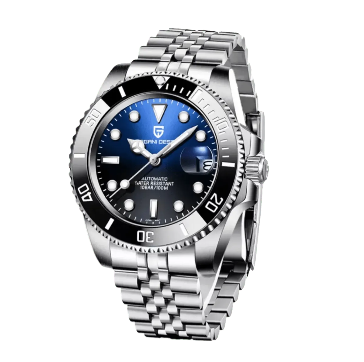 Montre Pagani Design PD-1661 Automatique 40 mm – Noir bleu / Bracelet jubilé