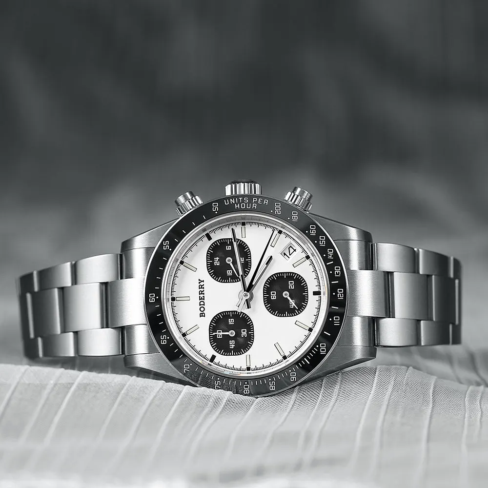 Montre Boderry Méca-quartz 40 mm – Blanc