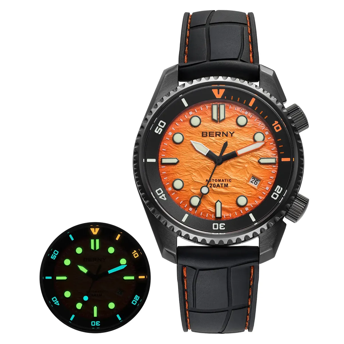 Montre Berny AM155M Automatique – Noir / Orange