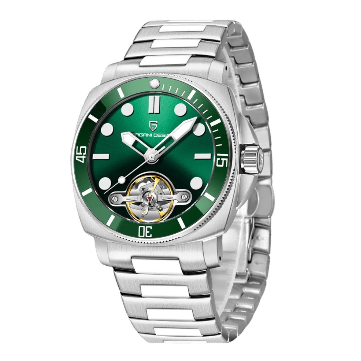 Montre Pagani Design PD-1833 Mécanique manuel 43 mm – Vert / Acier