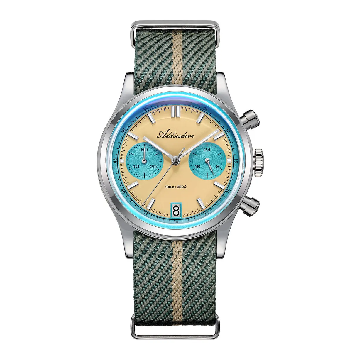 Montre Addiesdive AD2095 Méca-quartz 38 mm – Jaune