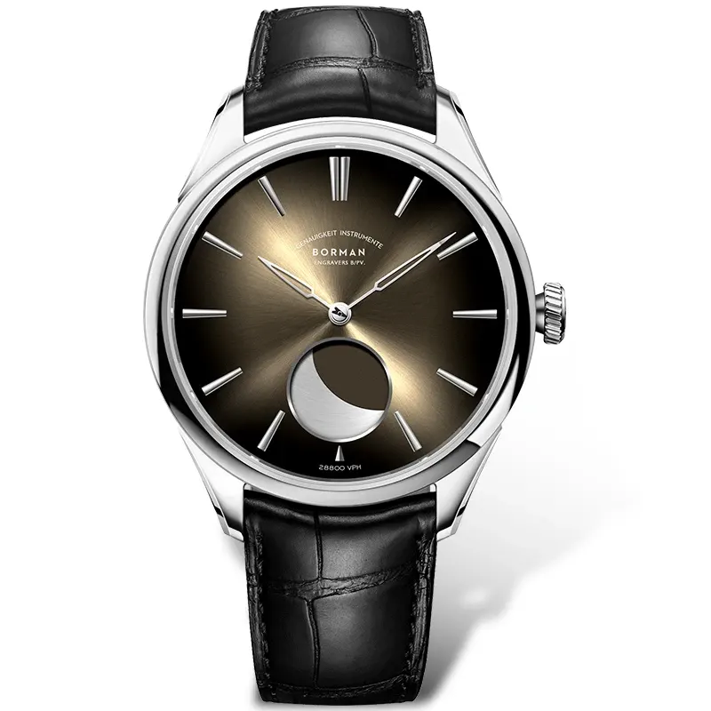 Montre Borman Automatique 41,5 mm – Argent · Marron
