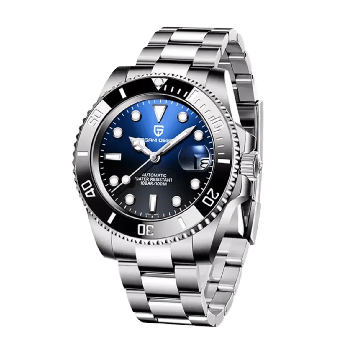Montre Pagani Design PD-1661 Automatique 40 mm – Noir bleu / Bracelet Oyster