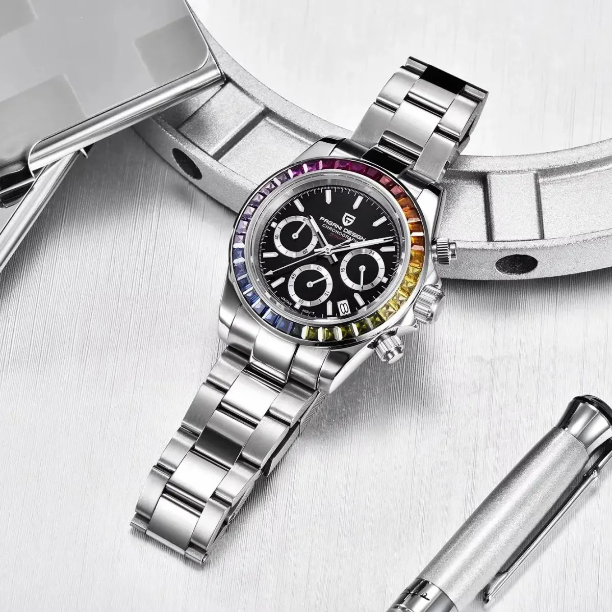 Montre Pagani Design Méca-quartz 40 mm – Blanc