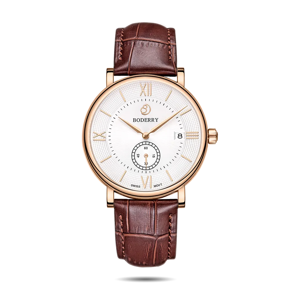 Montre Boderry Quartz 40 mm – Marron