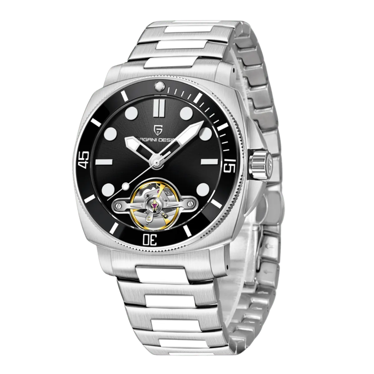 Montre Pagani Design PD-1833 Mécanique manuel 43 mm – Noir / Acier