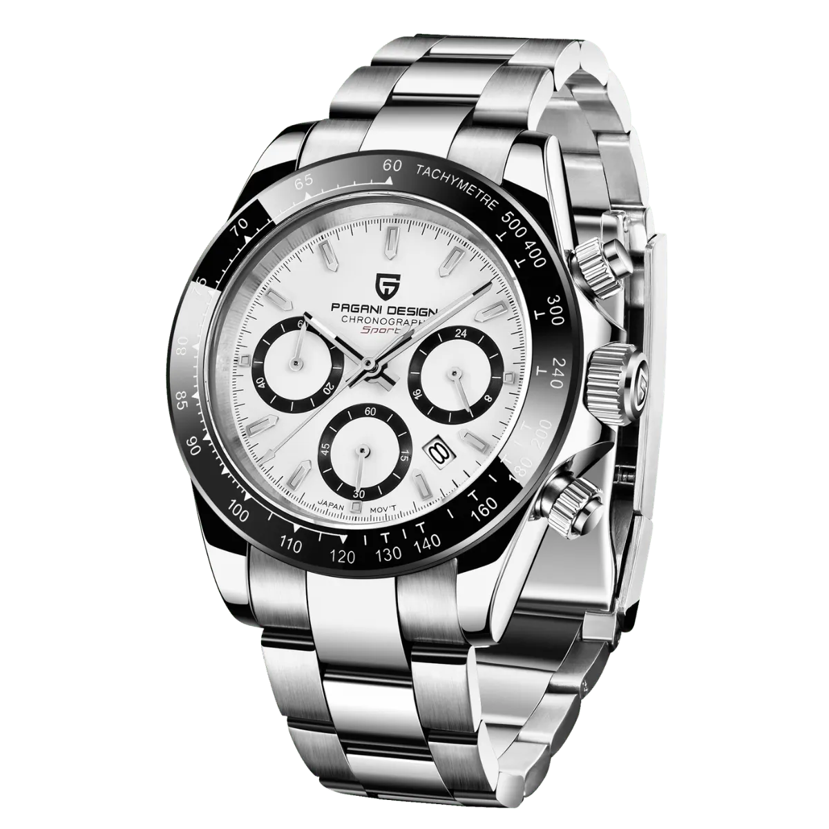 Montre Pagani Design PD-1644 Méca-quartz 40 mm – Blanc / Bracelet Oyster