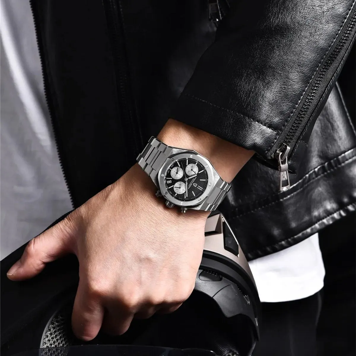 Montre Pagani Design Méca-quartz 40 mm – Bleu / Acier