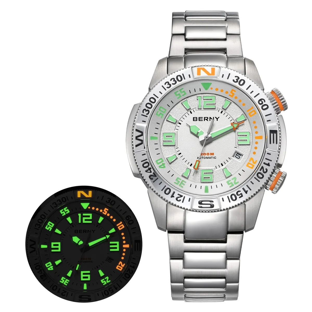 Montre Berny AM164MS Automatique – Argent / Blanc