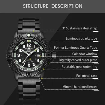 Montre Addiesdive Quartz 51 mm – Bracelet noir acier