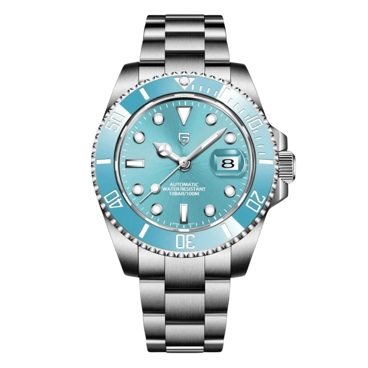 Montre Pagani Design PD-1661 Automatique 40 mm – Bleu ciel / Bracelet Oyster
