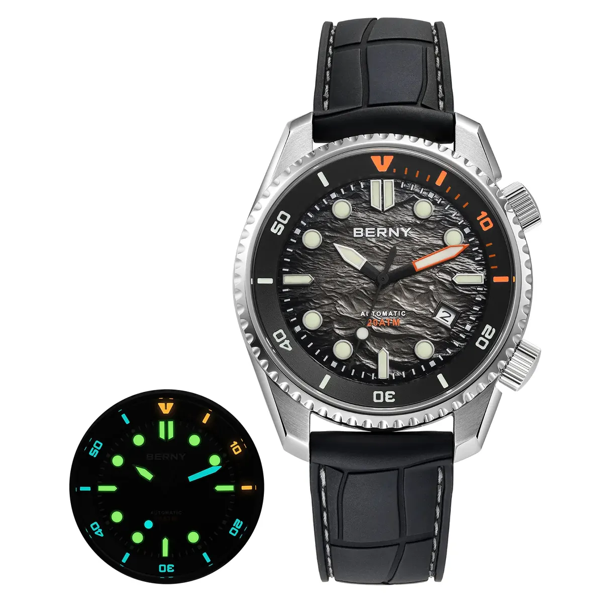 Montre Berny AM155M Automatique – Argent / Noir