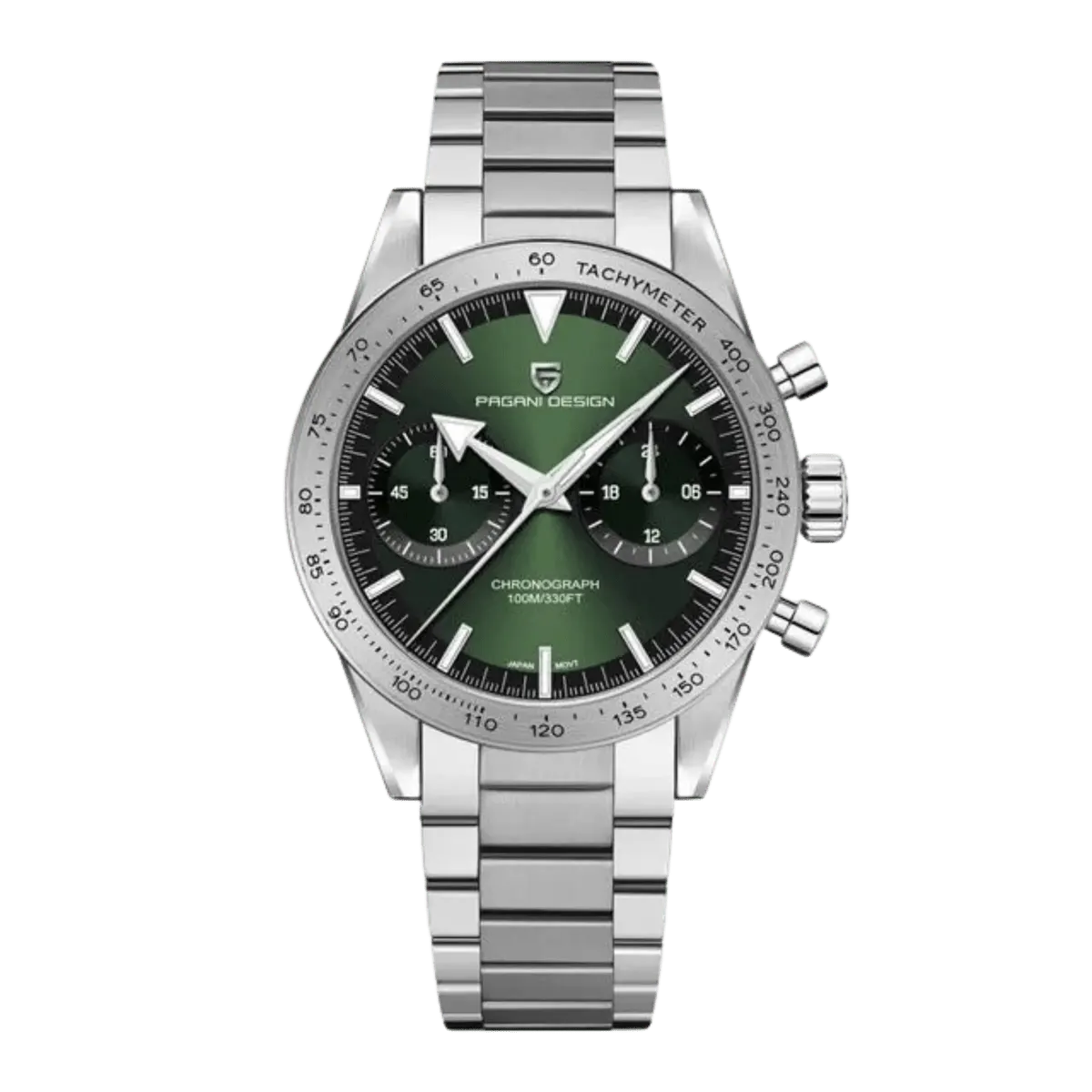 Montre Pagani Design PD-1766 Méca-quartz 40 mm – Vert / Acier