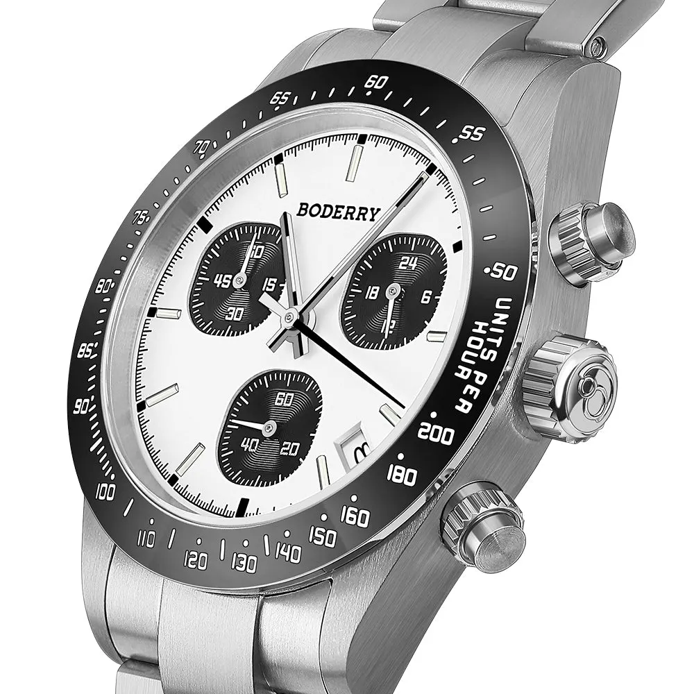 Montre Boderry Méca-quartz 40 mm – Blanc