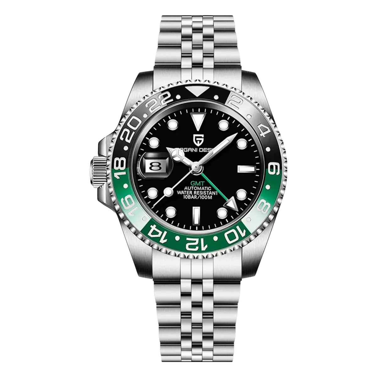 Montre Pagani Design PD-1662 Automatique 40 mm – Noir vert / Bracelet jubilé