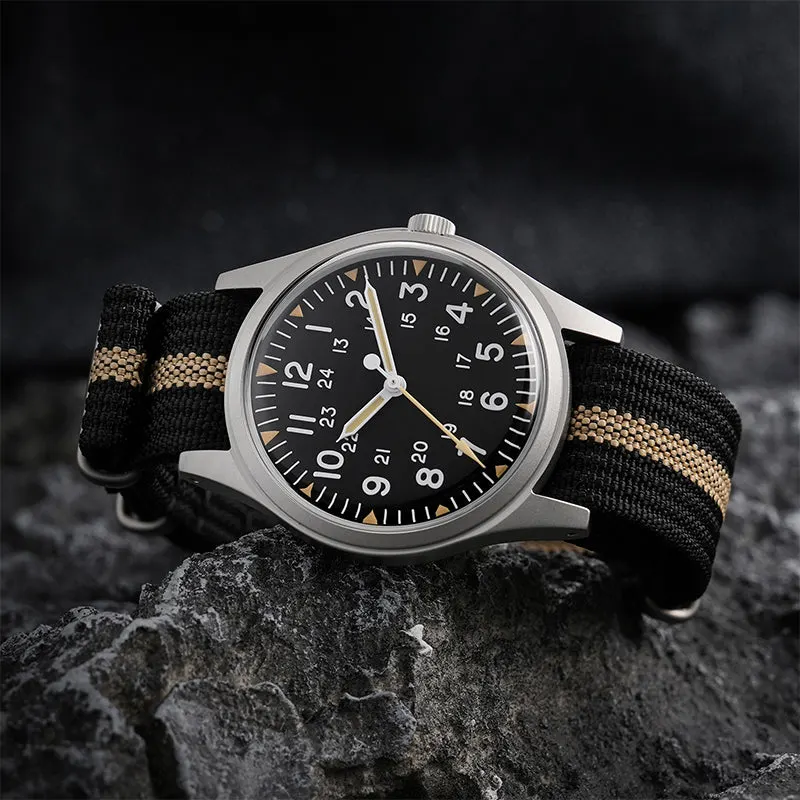 Montre Militado ML07 Quartz 36 mm – Noir / Verre saphir