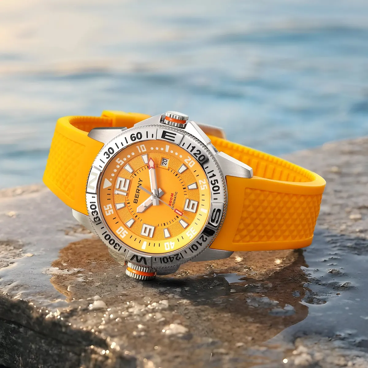 Montre Berny AM162M – Argent / Jaune