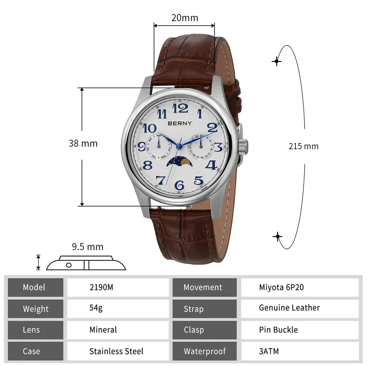 Montre Berny Quartz – Blanc